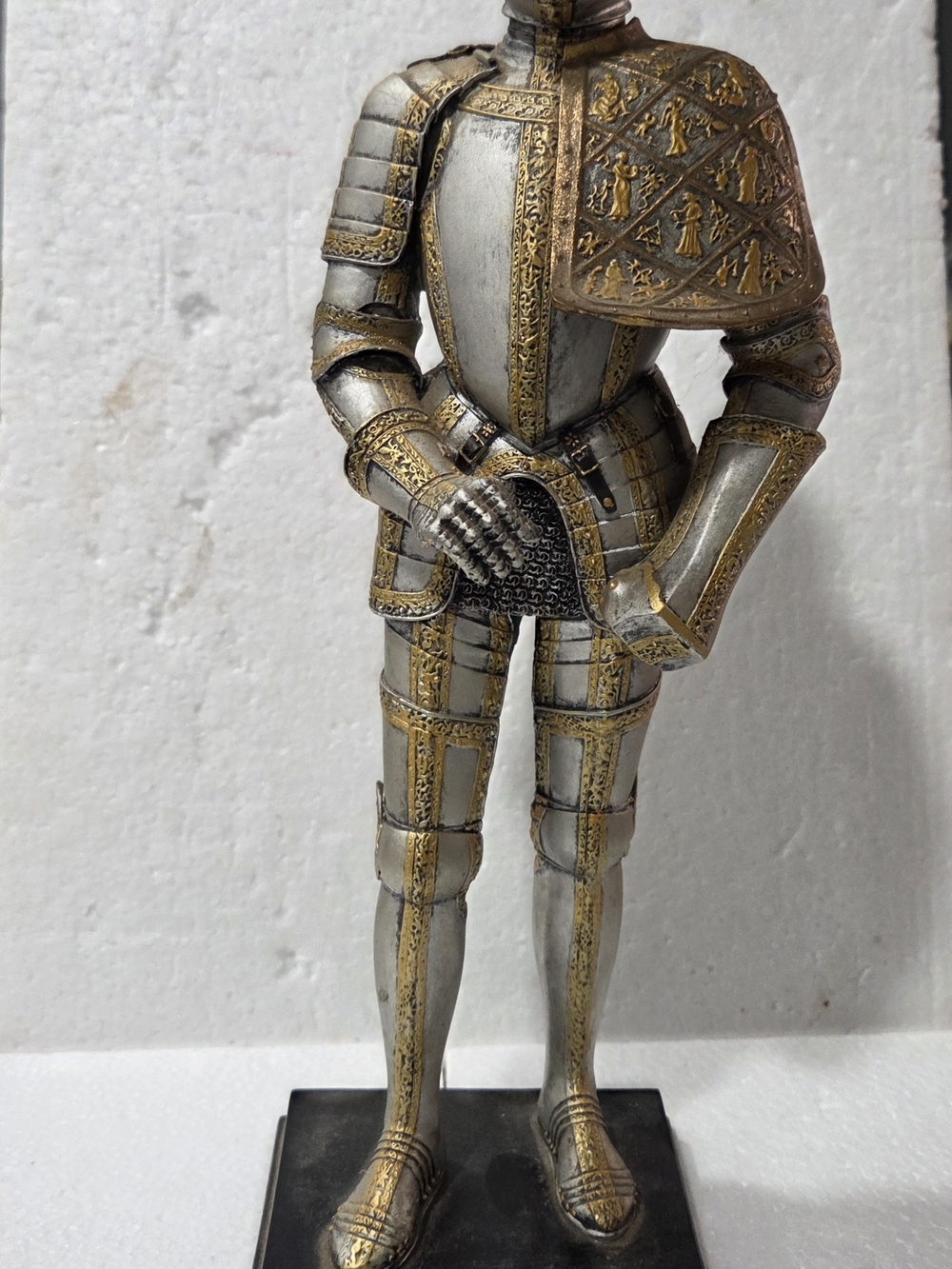 Pacifica Silver and Gold Medievil Armour Knight Armor Sculpture 13"
